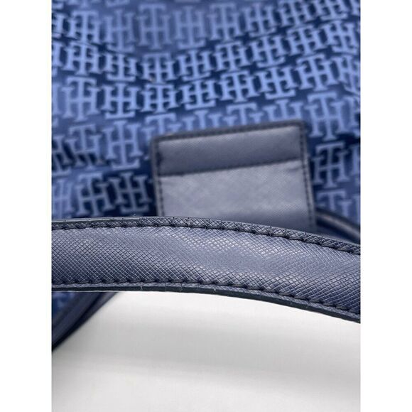 Tommy Hilfiger Blue Leather Fabric Monogram Handbag - Picture 9 of 9